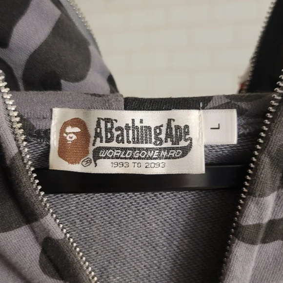 Bape A Bathing Ape Ink Camo Shark Hoodie Zip-Up.